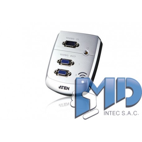 VS82 - 2-Port VGA Splitter Wall Plate (Plastic) (250MHz)