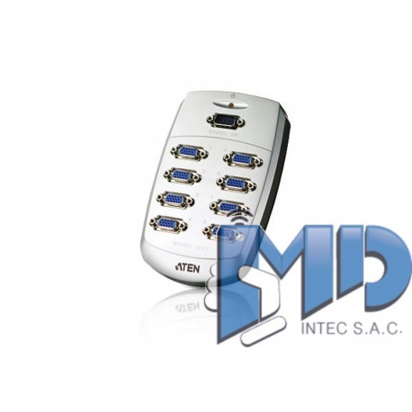 VS88 - 8-Port VGA Splitter Wall Plate (Plastic) (250MHz)