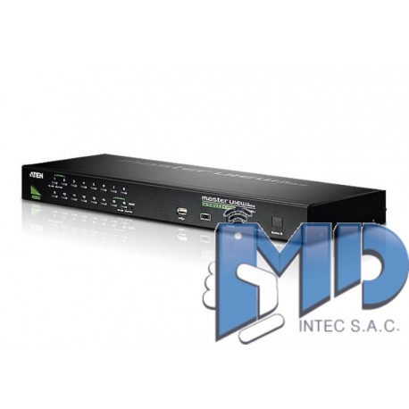CS1716A - Switch KVM VGA PS/2-USB de 16 puertos con puerto para conexión en cadena y soporte para periféricos USB
