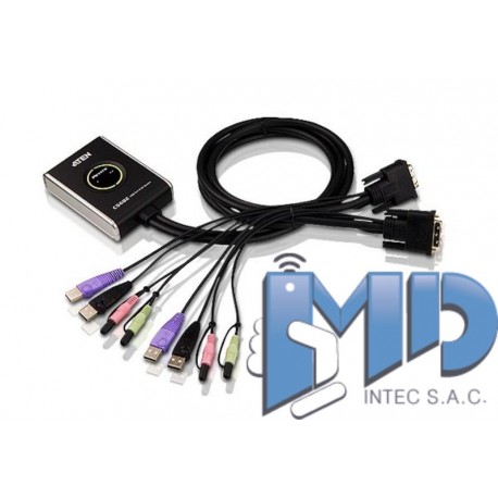 CS682 - Conmutador KVM con cable DVI/Audio USB de 2 puertos