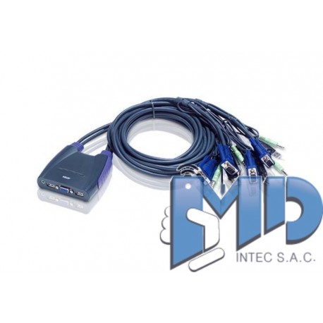 CS64U - Conmutador KVM con cable VGA/Audio USB de 4 puertos (1,8 m)
